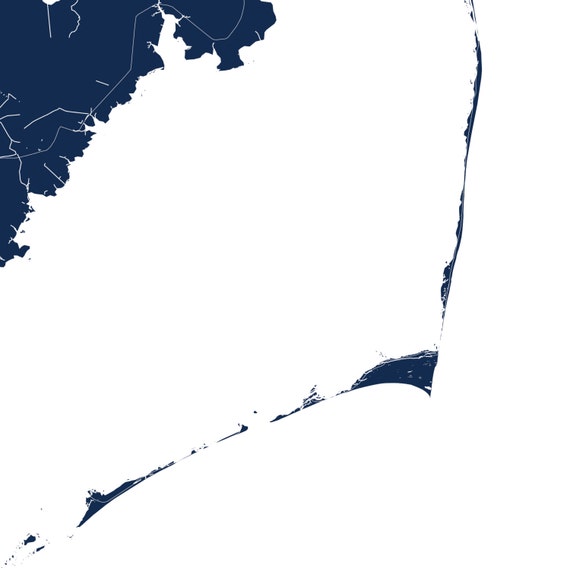 Outer Banks map Outer Banks city art map Outer Banks wall