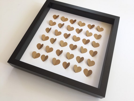 ... Love hearts/ Personalized 3D Wedding Hearts/ Anniversary gift/ FRAMED