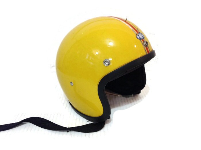 Vintage Yellow Motorcycle Helmet HH Motorcycle Helmet Made