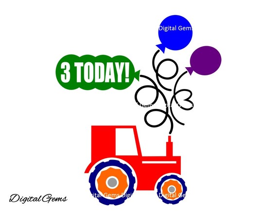 Download Happy 3rd Birthday Boy Tractor SVG Cutting File For by ...