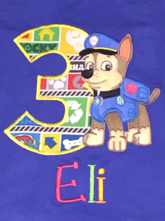 Paw Patrol Chase Birthday Shirt by DoubleMDesignsTX on Etsy