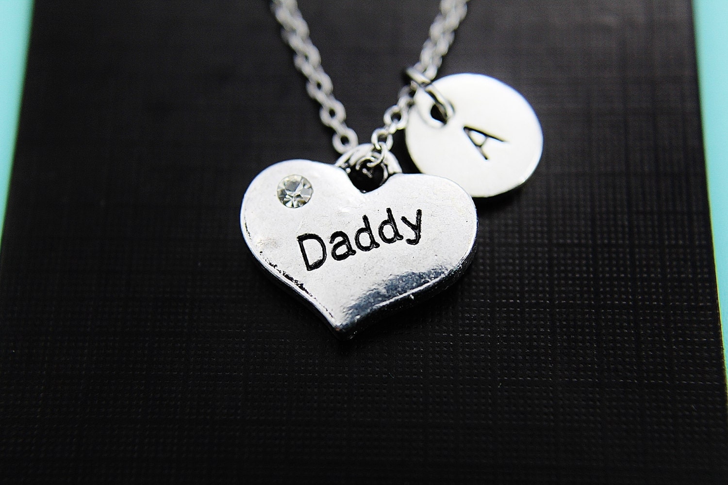 Silver Daddy Charm Necklace Daddys Girl Necklace