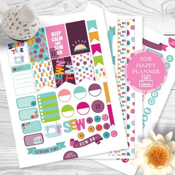 Happy Planner Stickers Sewing Planner Stickers Printable