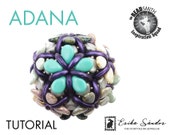 Adana beaded bead with honeycomb crescent pip bead for beadwork tutorial schema pattern instructions instant download