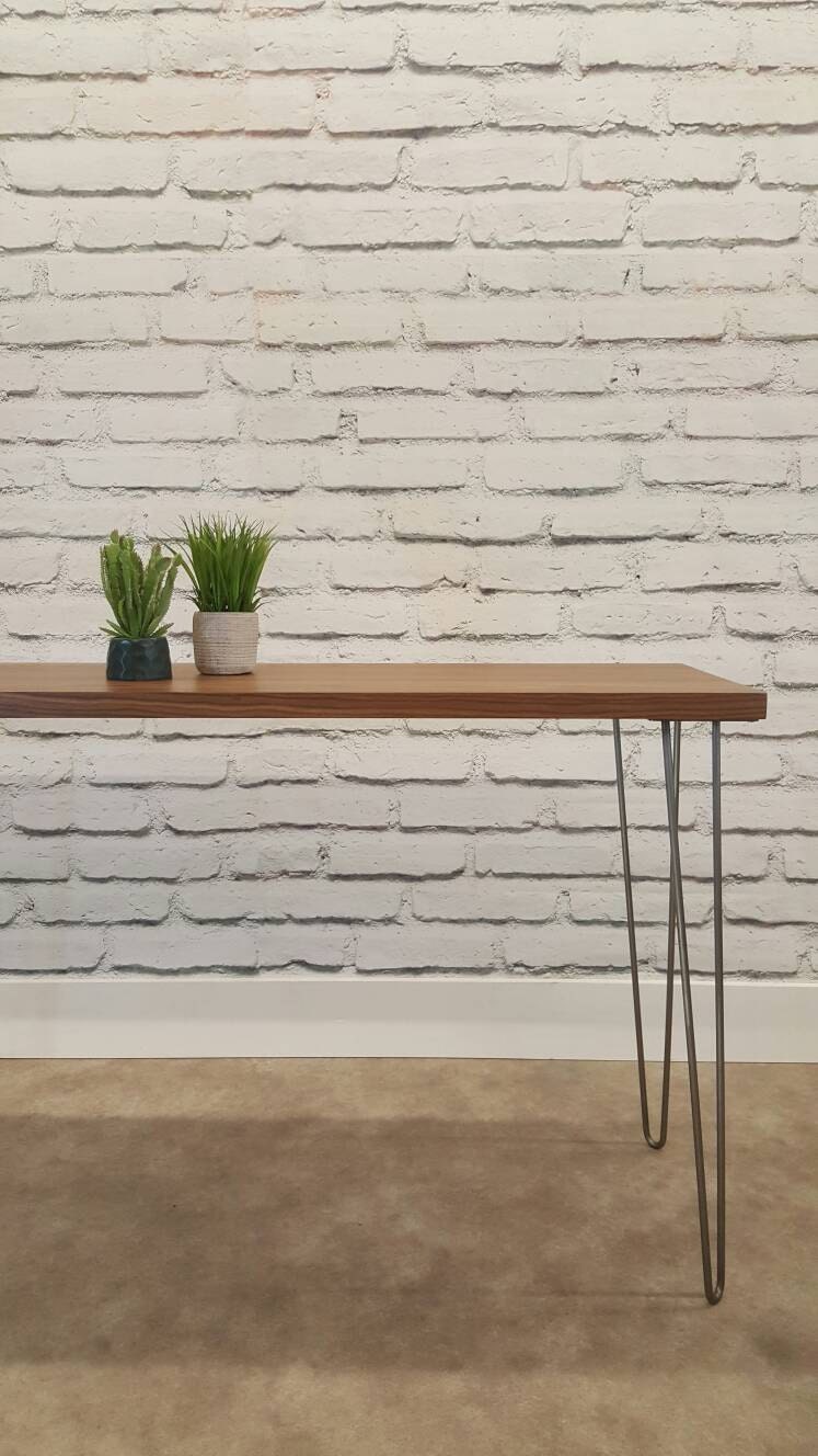 Modern Console Table Walnut Media Console Hallway by SAWoodworking