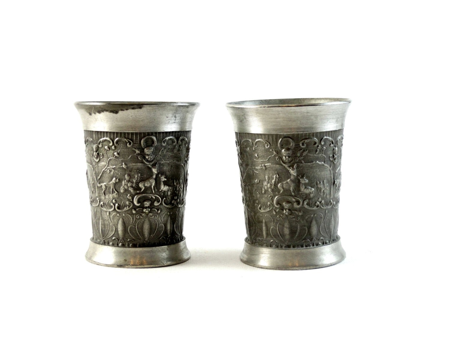 Vintage Cups Vintage Pewter Cups German Zinn Pewter Wine