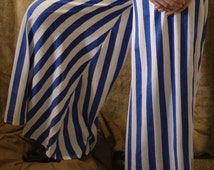 blue and white striped palazzo pants