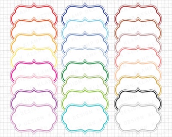 SALE! 48 Frame Clipart: "Digital Frame Clipart" for Scrapbooking, Clipart Frames, Frame Tags, Label Clipart, Digital Borders