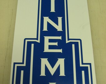 Art Deco CINEMA... Metal sign for Farm Ranch or Kitchen Decor Golf Course Club Man Cave Home Bar Sex Bed Room Back Yard