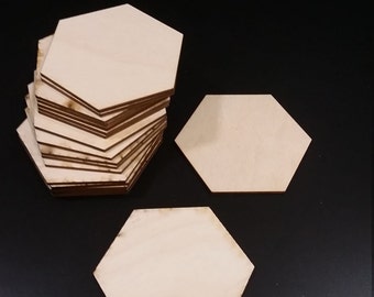 Set of 20 Blank Settlers of Catan Wooden Hex Tiles