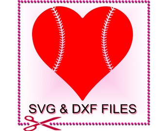 Baseball Heart SVG Files for Cutting Love Cricut Designs- SVG Files for Silhouette - Instant Download