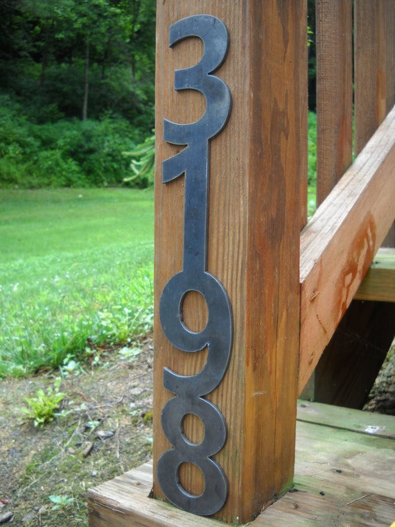 Custom Vertical House Address Number Metal Sign Gate Mailbox