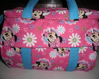 Diaper Bag & Changing Pad made with Minnie Mouse Disney Fabric