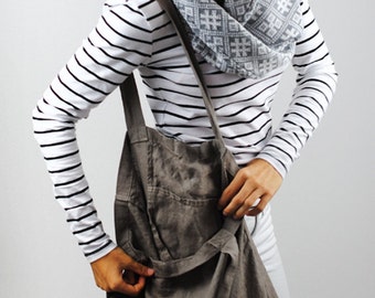 Linen bag, reusable linen shopping bag, linen tote bag, linen beach bag, linen bag with a pocket