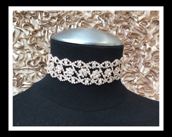 Rose Gold Rhinestone Choker #C103