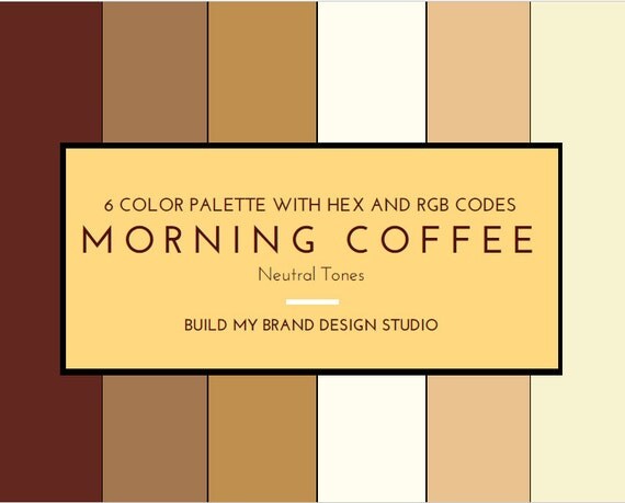 Morning Coffee 6 Color Digital Palette with HEX and RGB