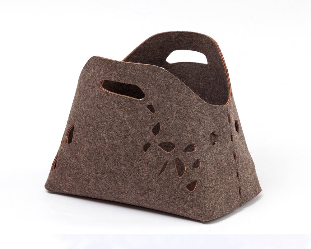 Fire wood basket wool felt storage basket multi layer felt