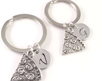 Best friend keychains, Pizza Key Rings, Slice of Pizza Keychains, set of 2, Best friends gifts, Long Distance Gift Ideas