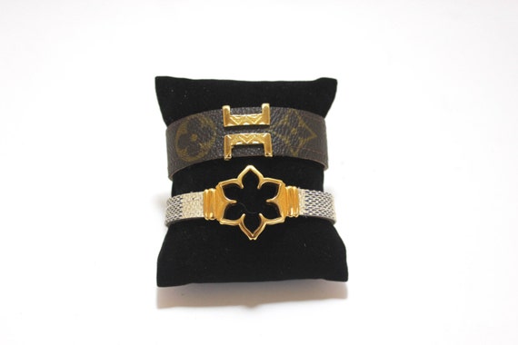 Items similar to Louis Vuitton Upcycled Bracelet! Made from Authentic Louis Vuitton Canvas ...
