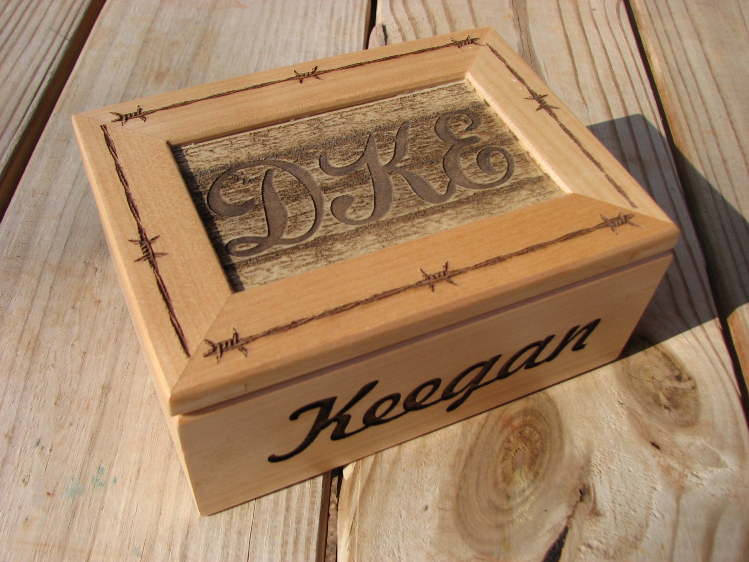 Personalized Laser Engraved Wooden Box Jewelry Box