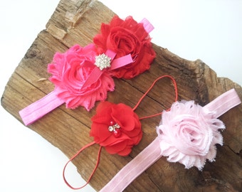 Shabby Chic Headband, Headbands For Baby Girls, Baby Headband Kit, Newborn Head Bands, Red Headband, Toddler Headband, Baby Hair Bands
