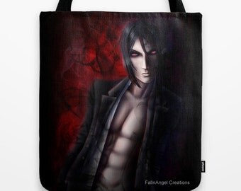 Black Butler Sebastian Michaelis Tote Bag, Devil's Day, 3 Sizes Available