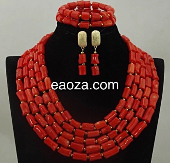 100% natural coral beads African Nigerian wedding party