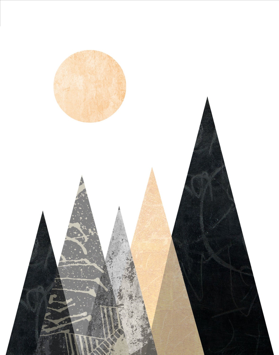 Geometric Art Prints Triptych Printable Art by exileprints on Etsy