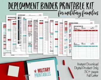 Deployment Checklist for Military Spouses and Families, Military Deployment Binder, Military Printables, Deployment Countdown, Homecoming