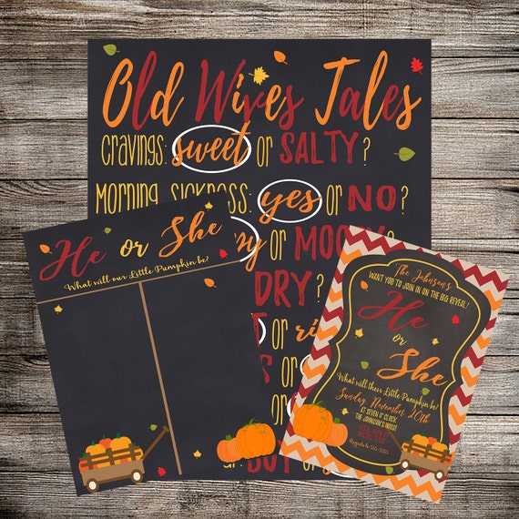 Fall/Autumn Gender Reveal Party Bundle Little Pumpkin Gender