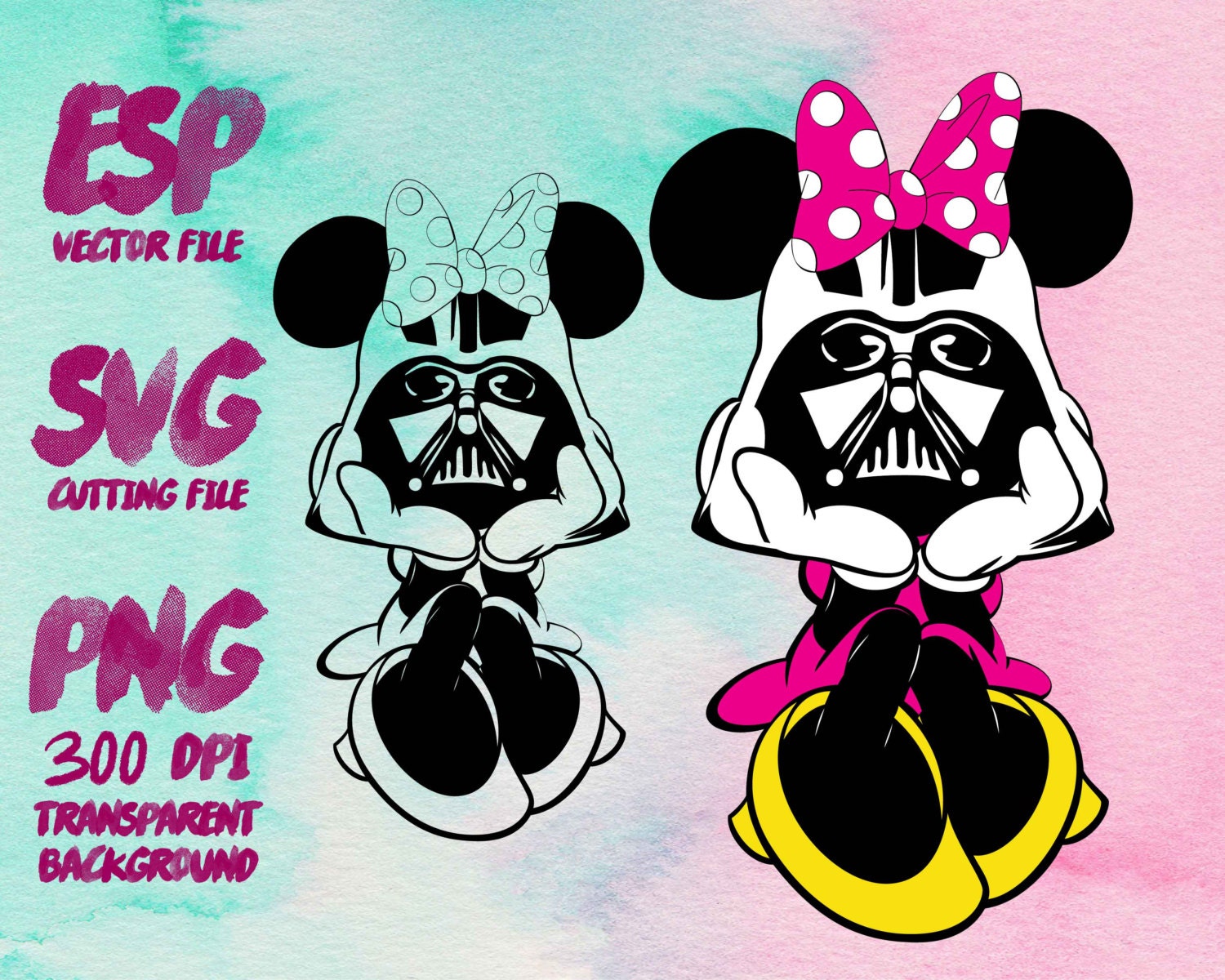 Download Minnie Darth Vader Star wars Clipart , SVG Cutting , ESP ...