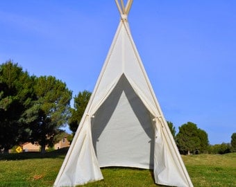 Ready to ship Plain Muslin Kids Teepee, Kids Play Tent, Childrens Play House, Tipi,Kids Room Decor