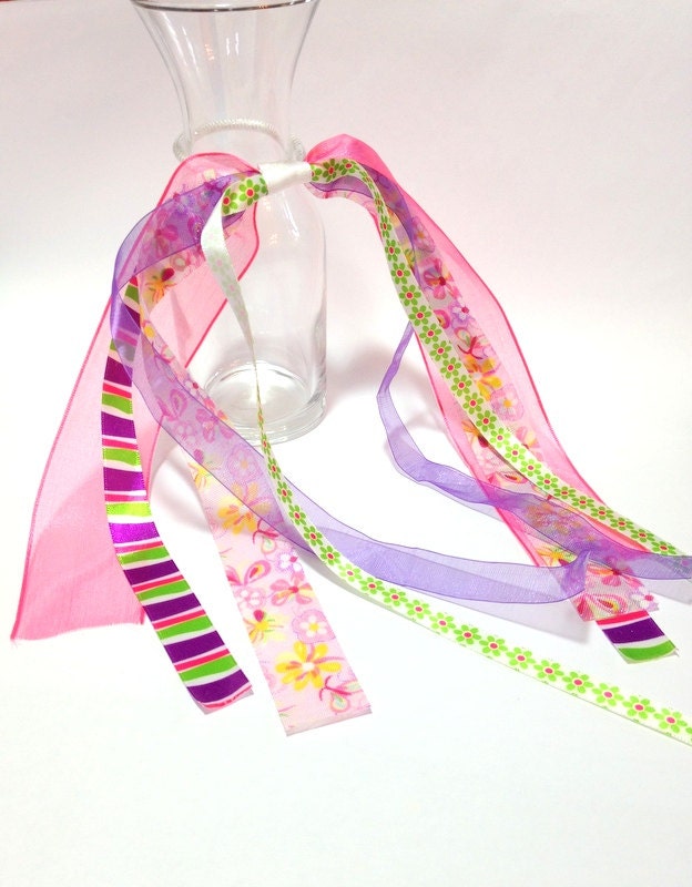 Long Hair Ribbons Flower Hair Bows Ponytail Hair Streamer