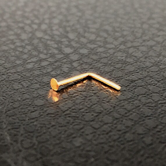 Rose Gold Flat Disc Nose Stud by on Etsy
