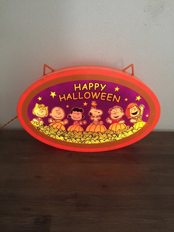 Peanuts Happy Halloween Lighted Sign Snoopy Halloween Sign