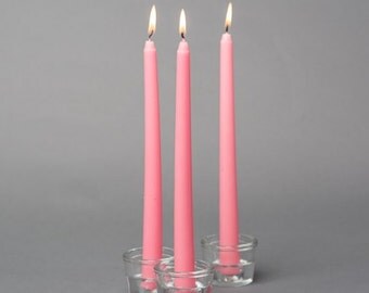 10 Pink Taper Candles Unscented 10 inch, Bulk set Pink Candle, Candles in bulk, Candle Gfft, Bulk Taper Candles, wedding candles, party