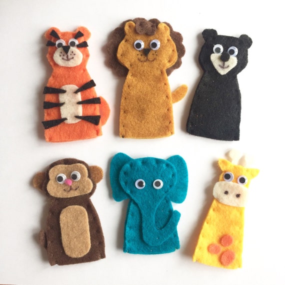 Items similar to Zoo Animals Finger Puppets on Etsy