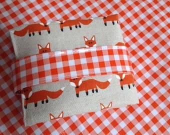 Reusable sandwich bag and placemat-Fox wrap/sandwich lunch sac