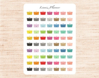 Mini Slow Cooker, Crock Pot (matte planner stickers, perfect for planners)