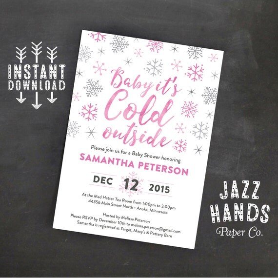 Baby It's Cold Outside Invitation Template 1