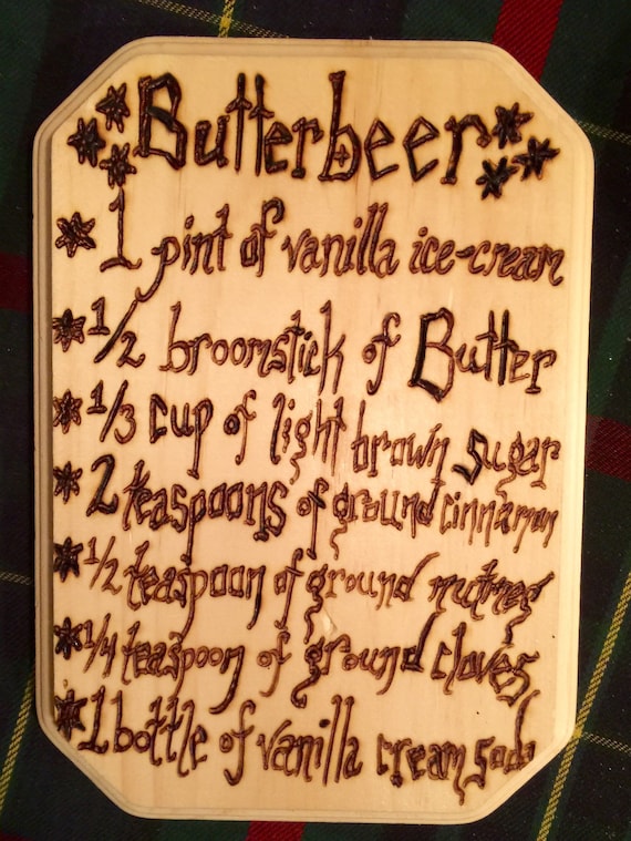 Items similar to Butterbeer recipe sign- Harry Potter wall art on Etsy