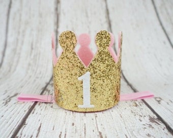 birthday girl crown, first birthday crown, gold crown headband, glitter crown headband, First Birthday Crown, Birthday Crown, First Birthday