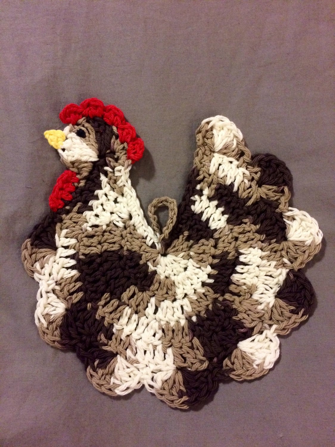 Crocheted Chicken Hot Pad