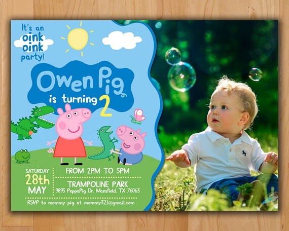 Peppa Pig Invitation Peppa Pig Birthday Invitation Peppa