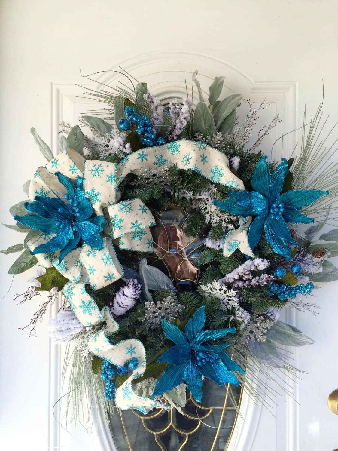 Turquoise Christmas Wreath 