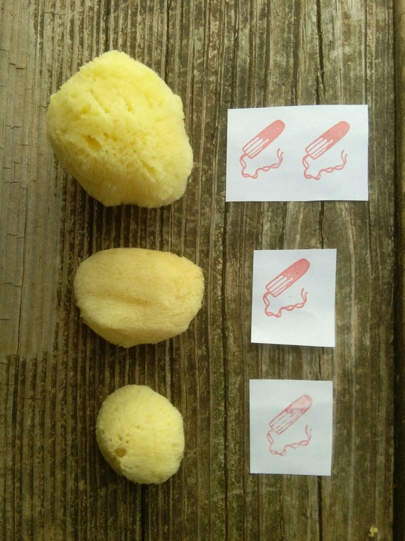 Menstrual Sea Sponge Tampons All Natural set of 3 by TheNakeyCat