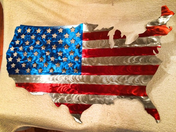 36 inch United States cutout painted the American flag. This