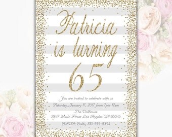 65th birthday invitations | Etsy