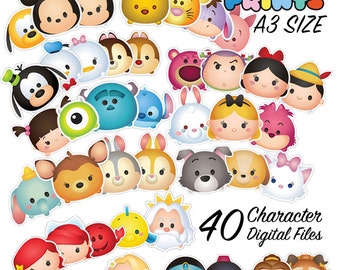 40 Tsum Tsum Character Digital Large Print Files