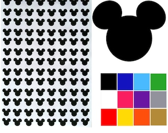 Mickey Mouse Stickers x 135. Mickey Mouse Heads. 8 Glitter Colours. Self Adhesive Easy Peel Decals. FREE UK SHIPPING.